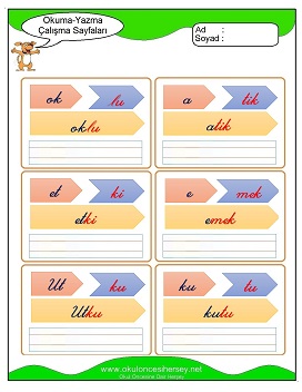 k sesi Grubu Çalışma Sayfaları